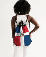 Dominican Republic Flag Canvas Drawstring Bag - Conscious Apparel Store
