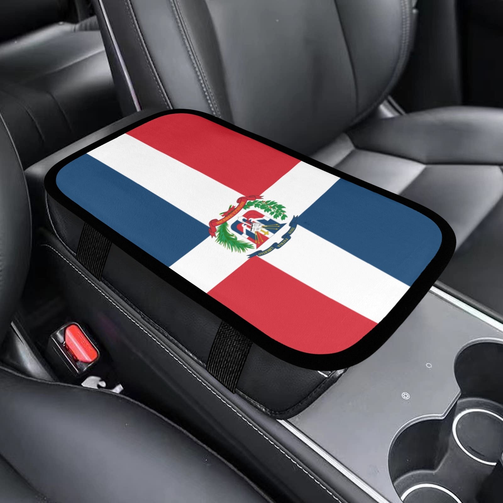 Dominican Republic Flag Car Armrest Cover - Conscious Apparel Store