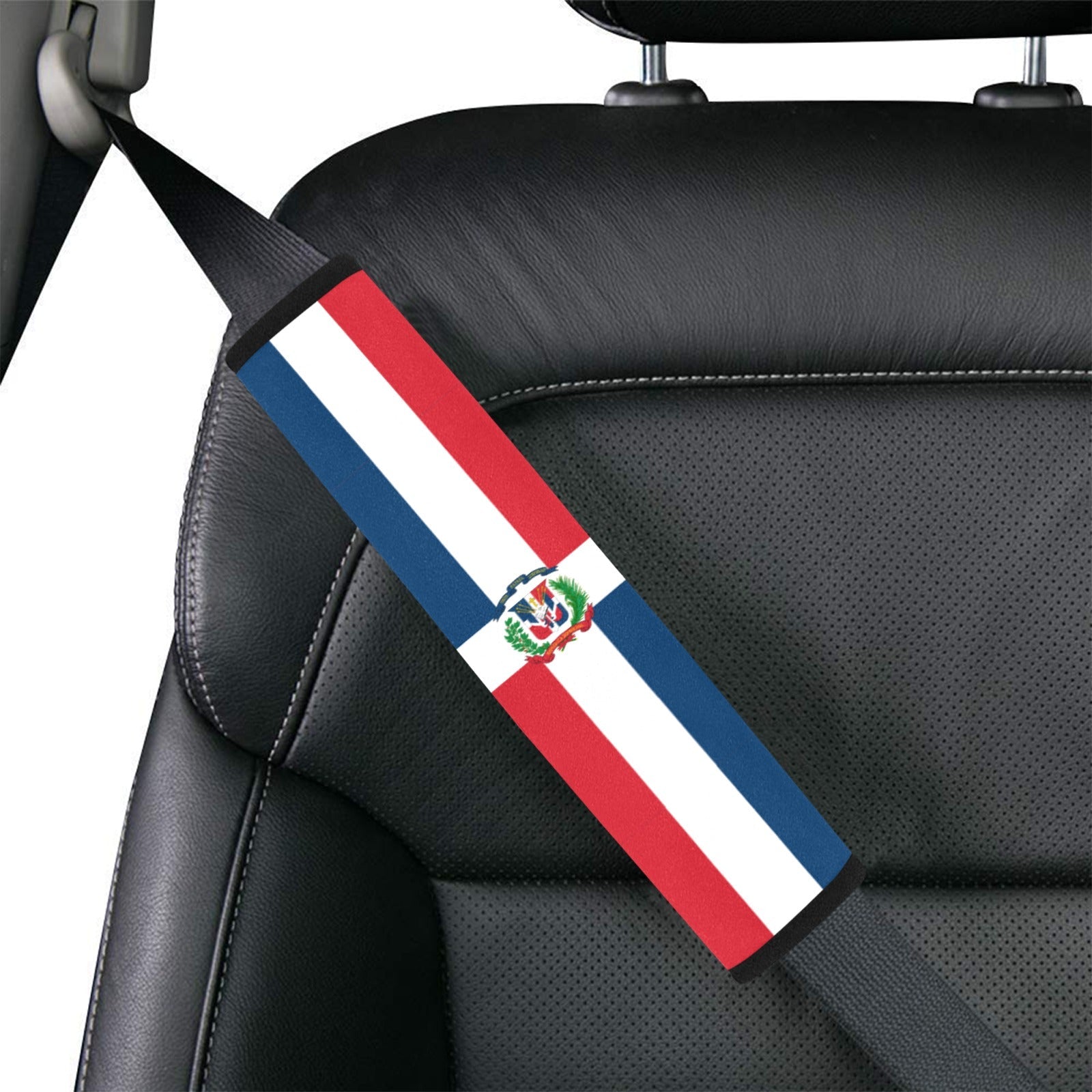 Dominican Republic Flag Car Seat Belt Cover 7''x12.6'' (Pack of 2) - Conscious Apparel Store