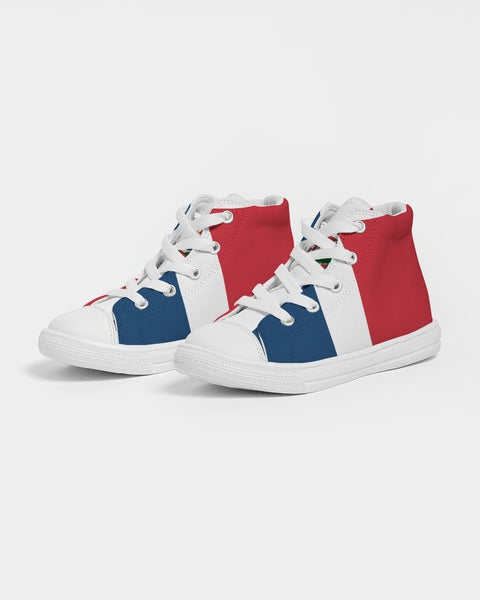 Dominican Republic Flag Kids Hightop Canvas Sneakers - Conscious Apparel Store