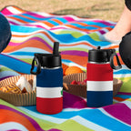 Dominican Republic Flag Kids Water Bottle with Straw Lid (12 oz) - Conscious Apparel Store