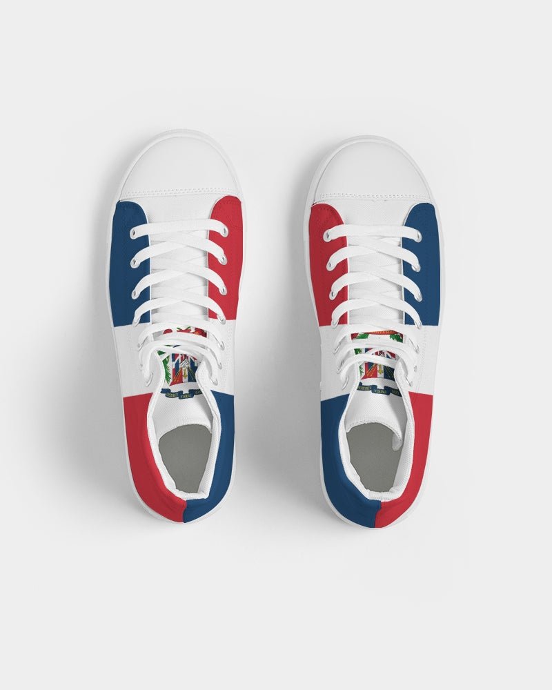 Dominican Republic Flag Men's Hightop Canvas Shoe - Conscious Apparel Store