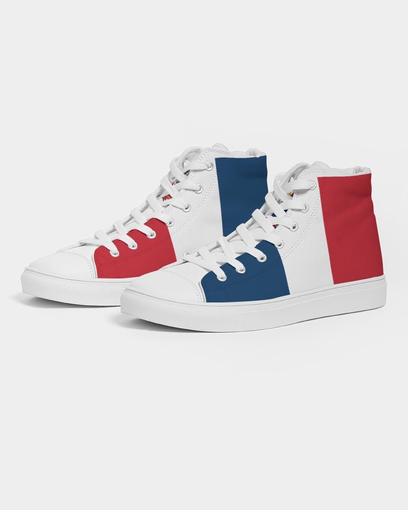 Dominican Republic Flag Men's Hightop Canvas Shoe - Conscious Apparel Store