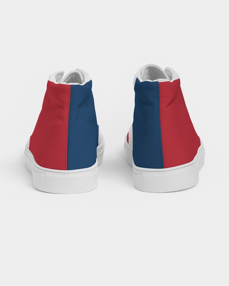 Dominican Republic Flag Men's Hightop Canvas Shoe - Conscious Apparel Store