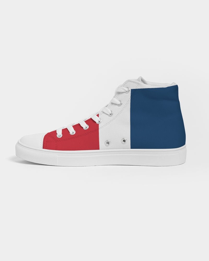 Dominican Republic Flag Men's Hightop Canvas Shoe - Conscious Apparel Store