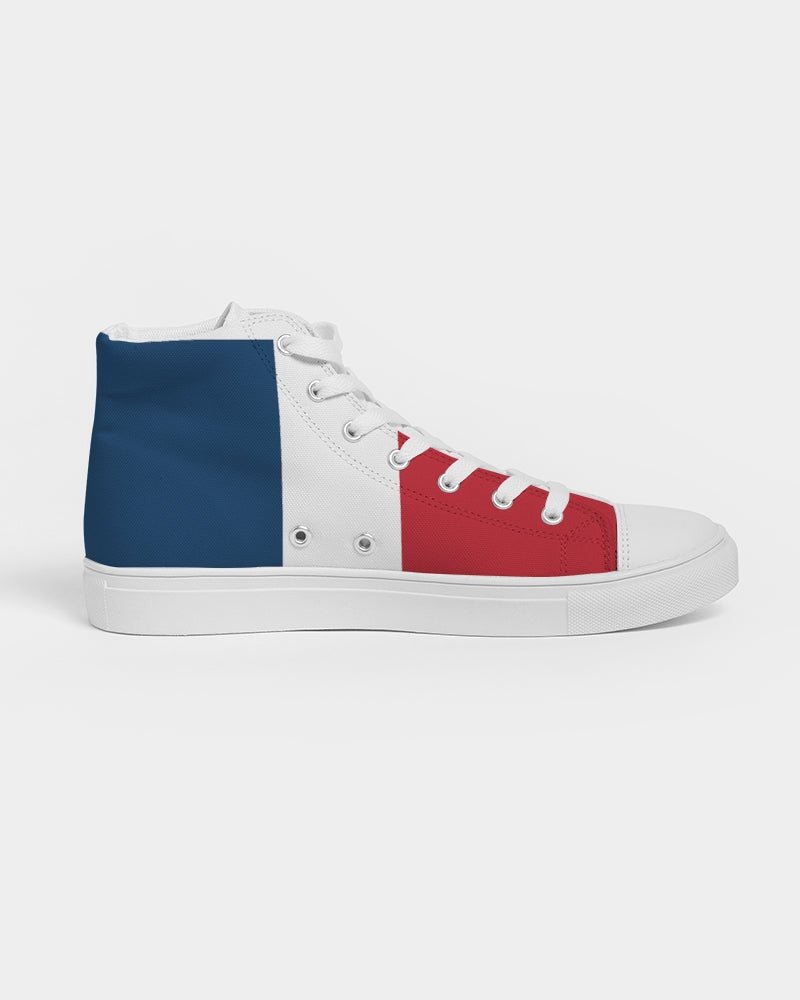 Dominican Republic Flag Men's Hightop Canvas Shoe - Conscious Apparel Store