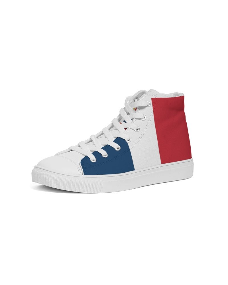 Dominican Republic Flag Men's Hightop Canvas Shoe - Conscious Apparel Store