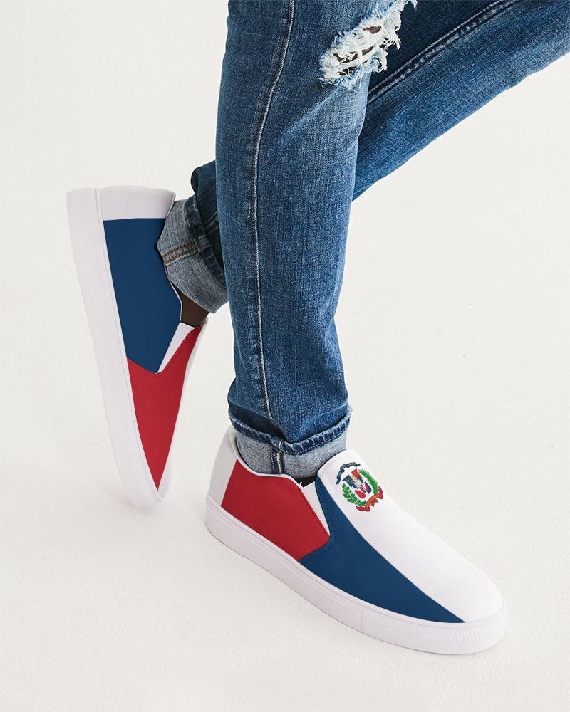 Dominican Republic Flag Men's Slip-On Canvas Shoe - Conscious Apparel Store