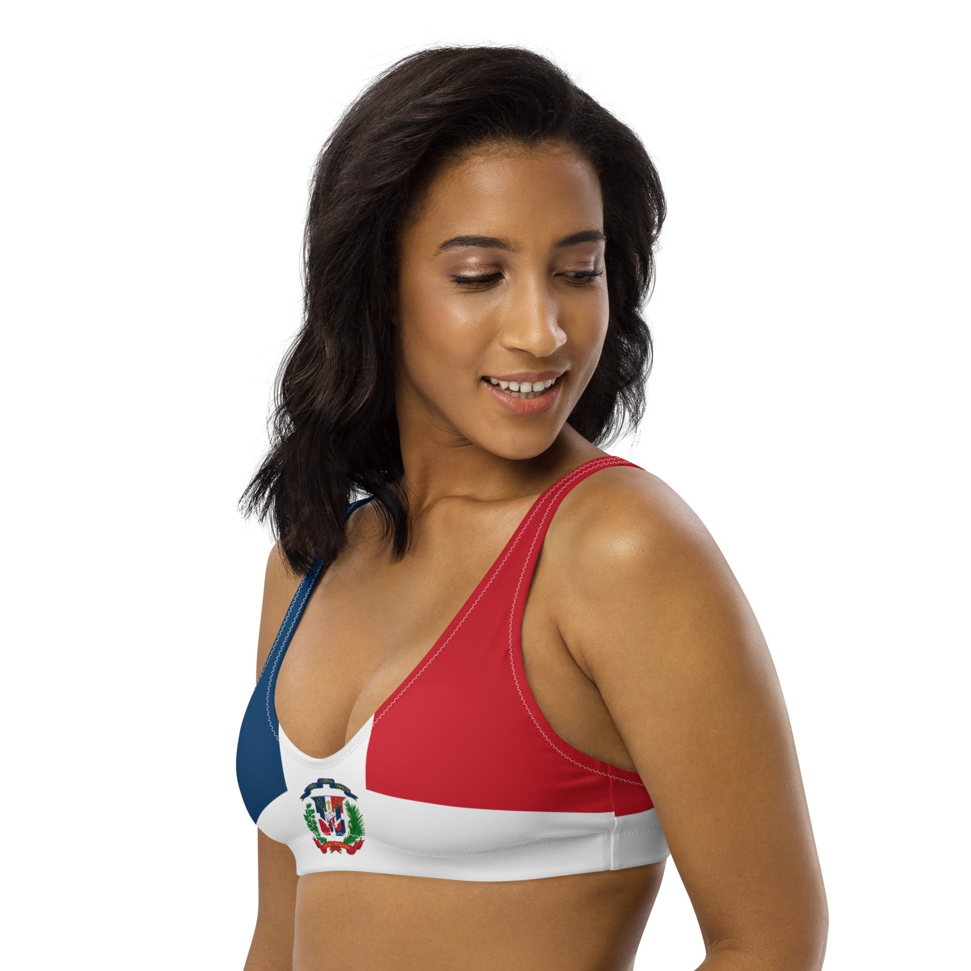 Dominican Republic Flag padded bikini top - Conscious Apparel Store