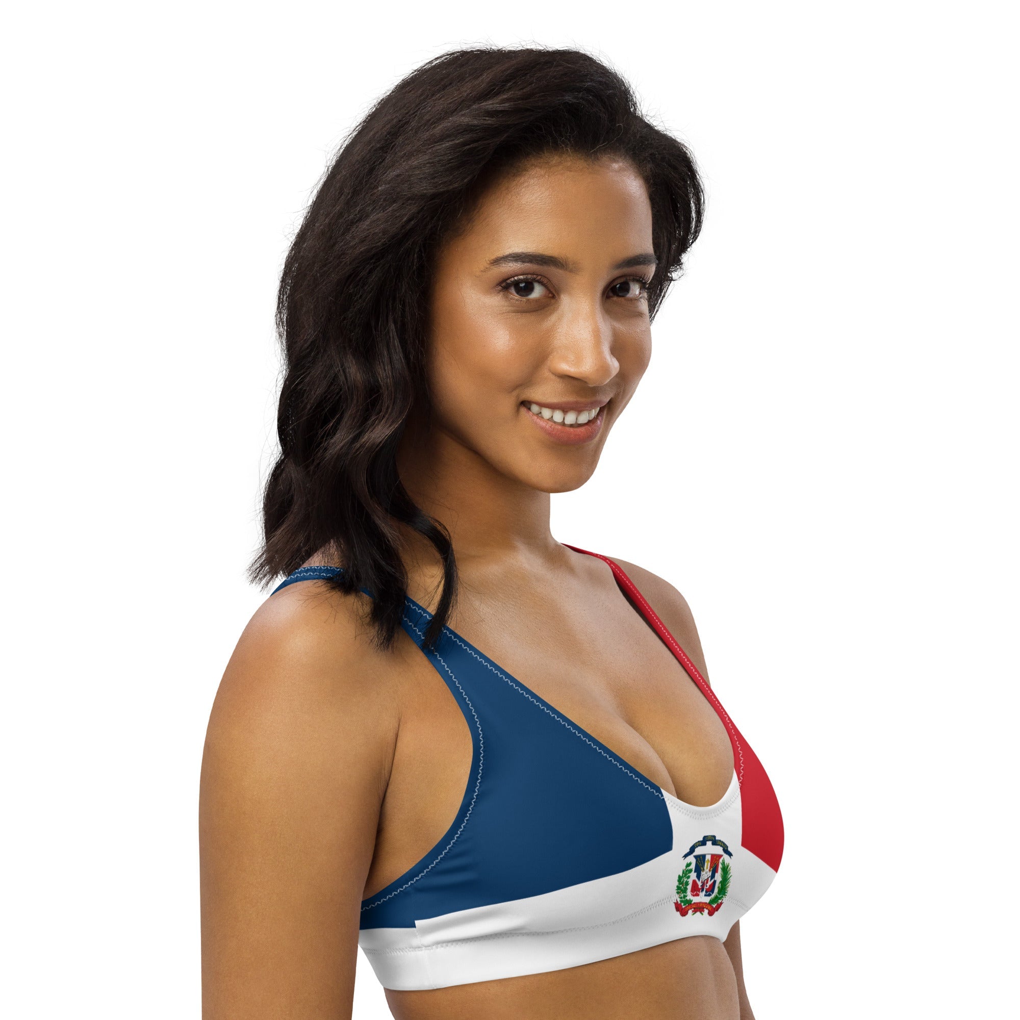 Dominican Republic Flag padded bikini top - Conscious Apparel Store