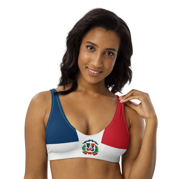 Dominican Republic Flag padded bikini top - Conscious Apparel Store