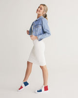 Dominican Republic Flag Women's Hightop Canvas Shoe - Conscious Apparel Store