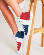Dominican Republic Flag Women's Hightop Canvas Shoe - Conscious Apparel Store