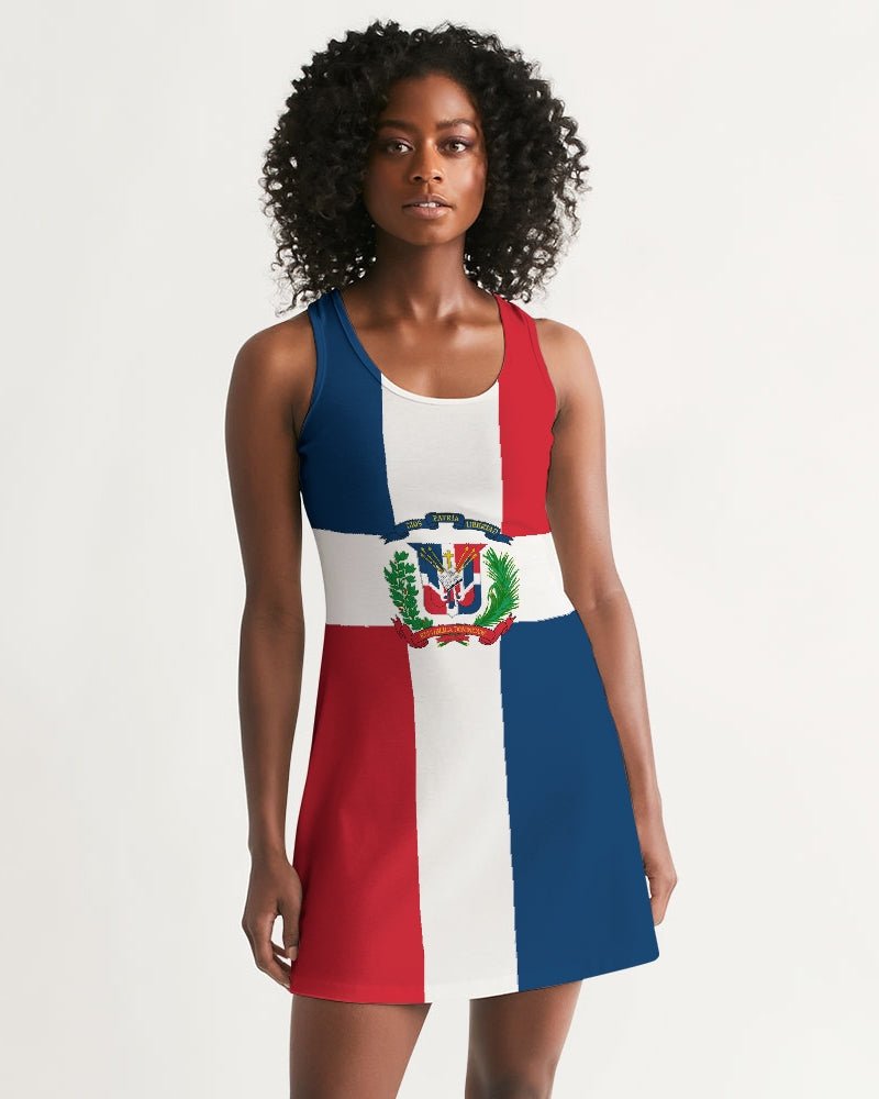 Dominican Republic Flag Women's Racerback Dress - Conscious Apparel Store