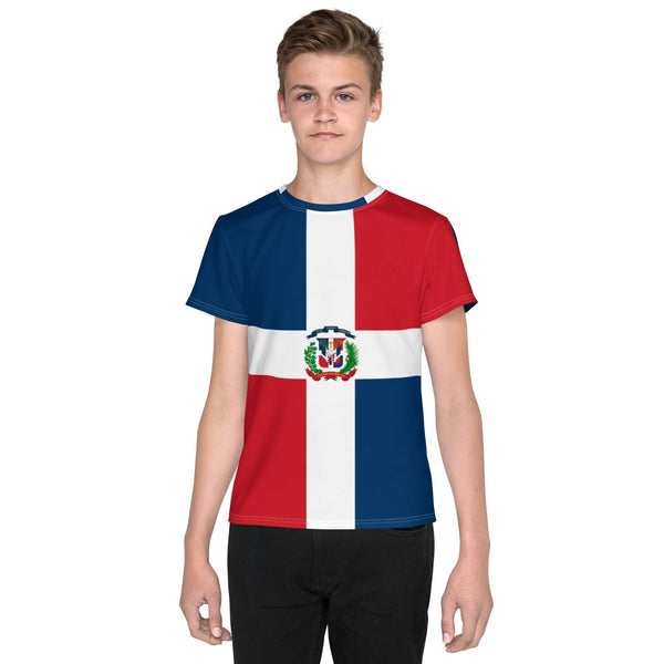 Dominican Republic Flag Youth crew neck t-shirt - Conscious Apparel Store