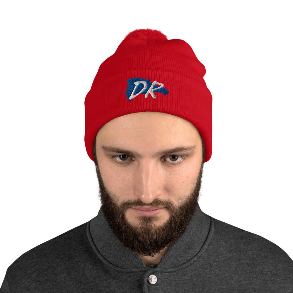 Dominican Republic Map Pom-Pom Beanie - Conscious Apparel Store