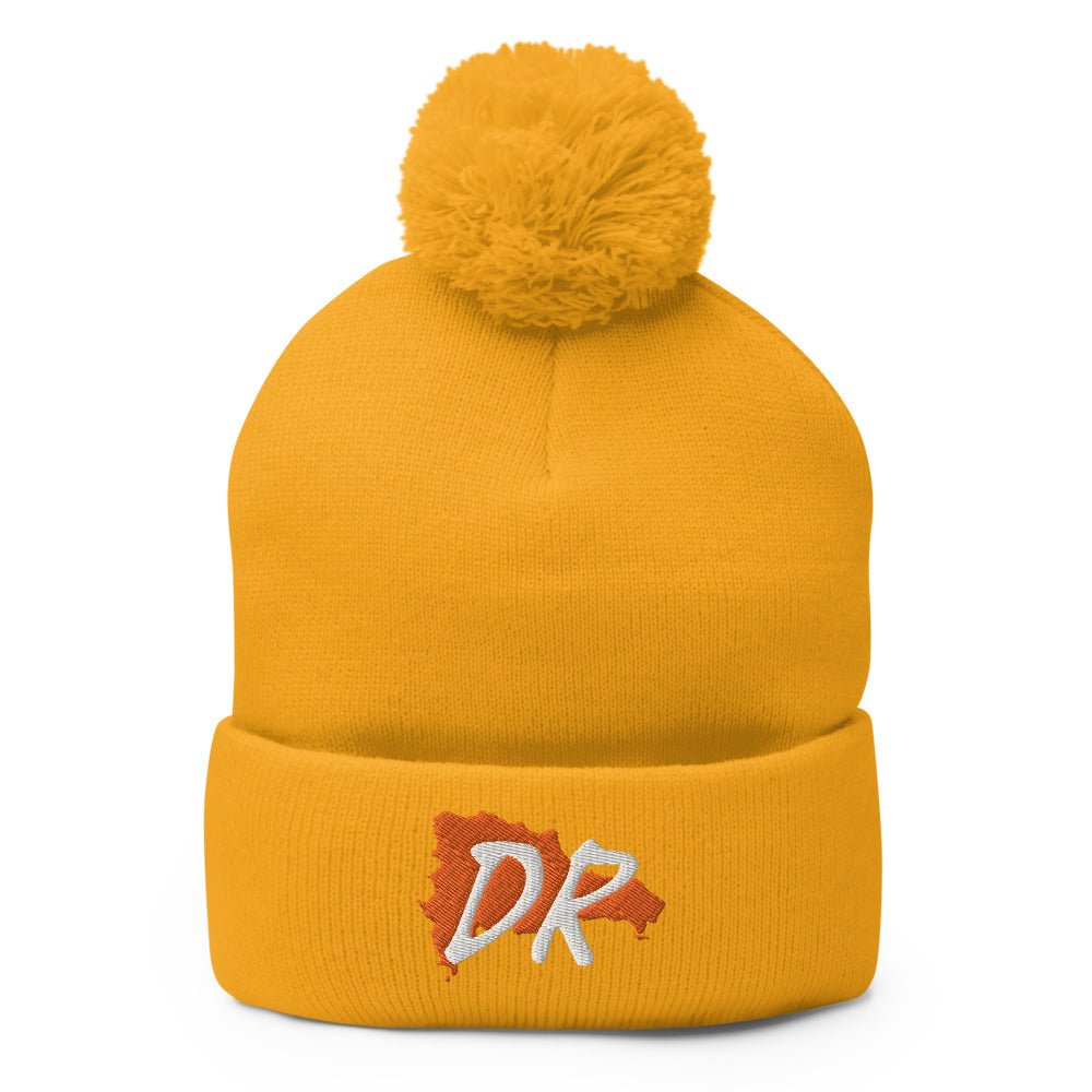 Dominican Republic Map Pom-Pom Beanie - Conscious Apparel Store