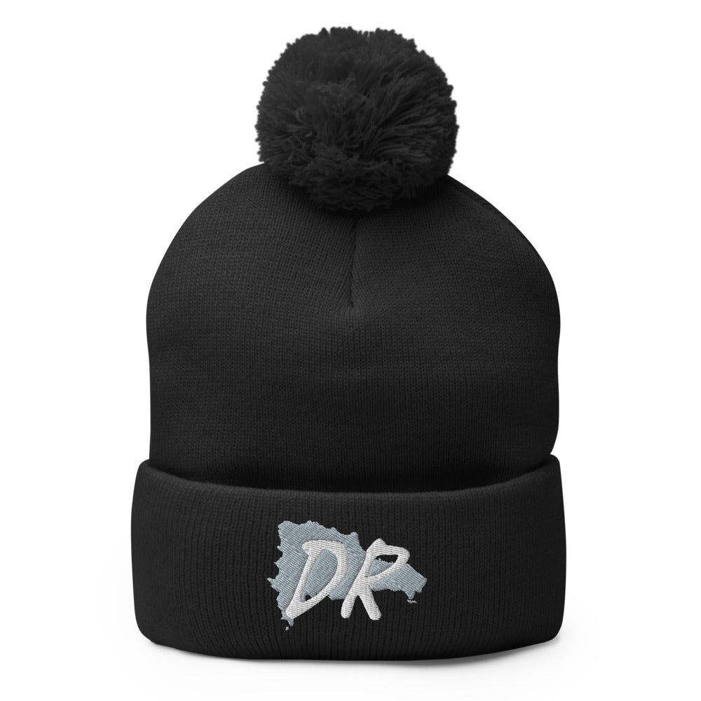 Dominican Republic Map Pom-Pom Beanie - Conscious Apparel Store
