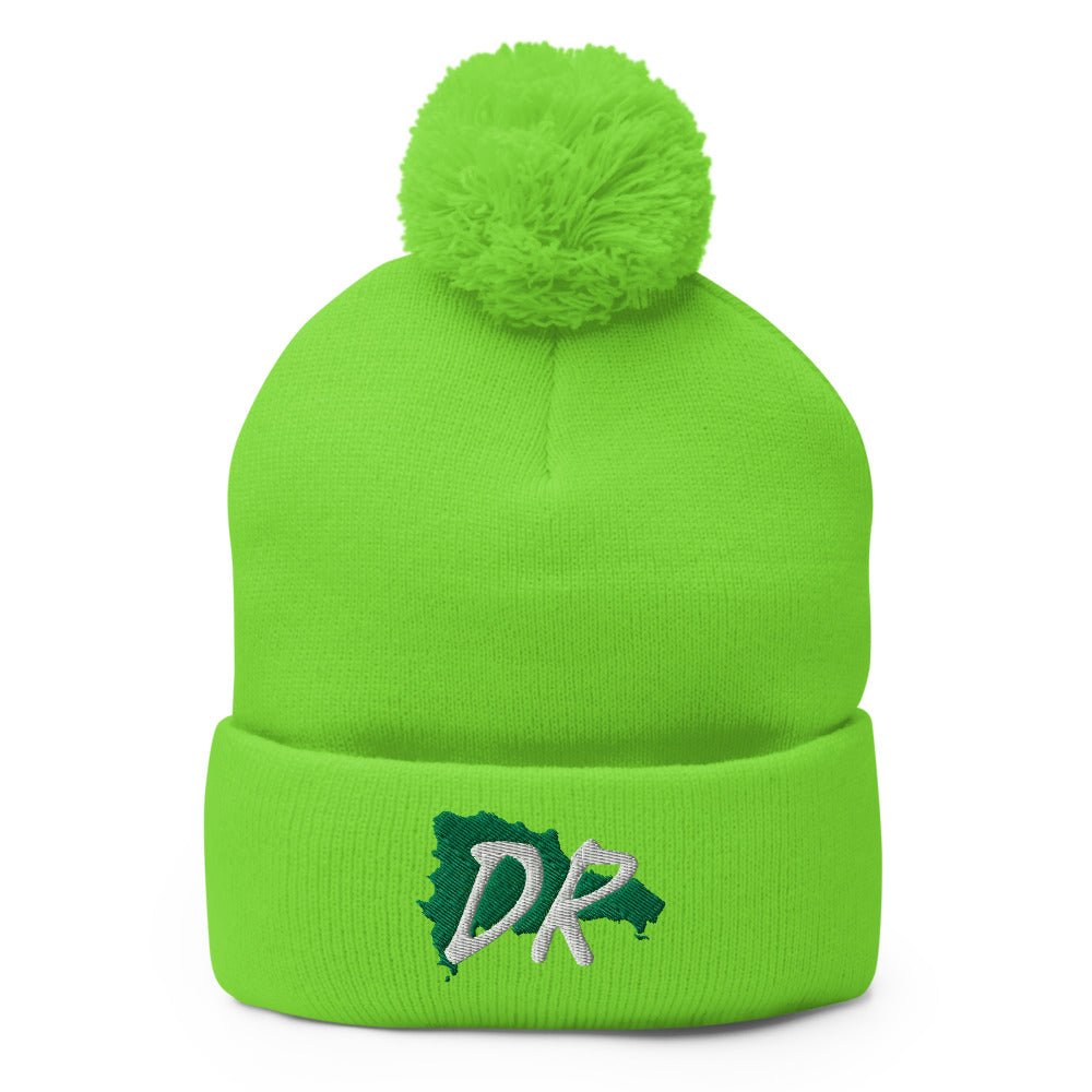 Dominican Republic Map Pom-Pom Beanie - Conscious Apparel Store