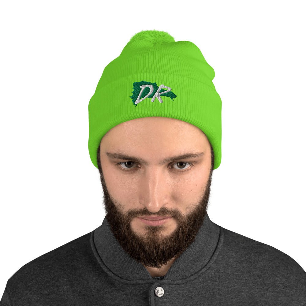 Dominican Republic Map Pom-Pom Beanie - Conscious Apparel Store