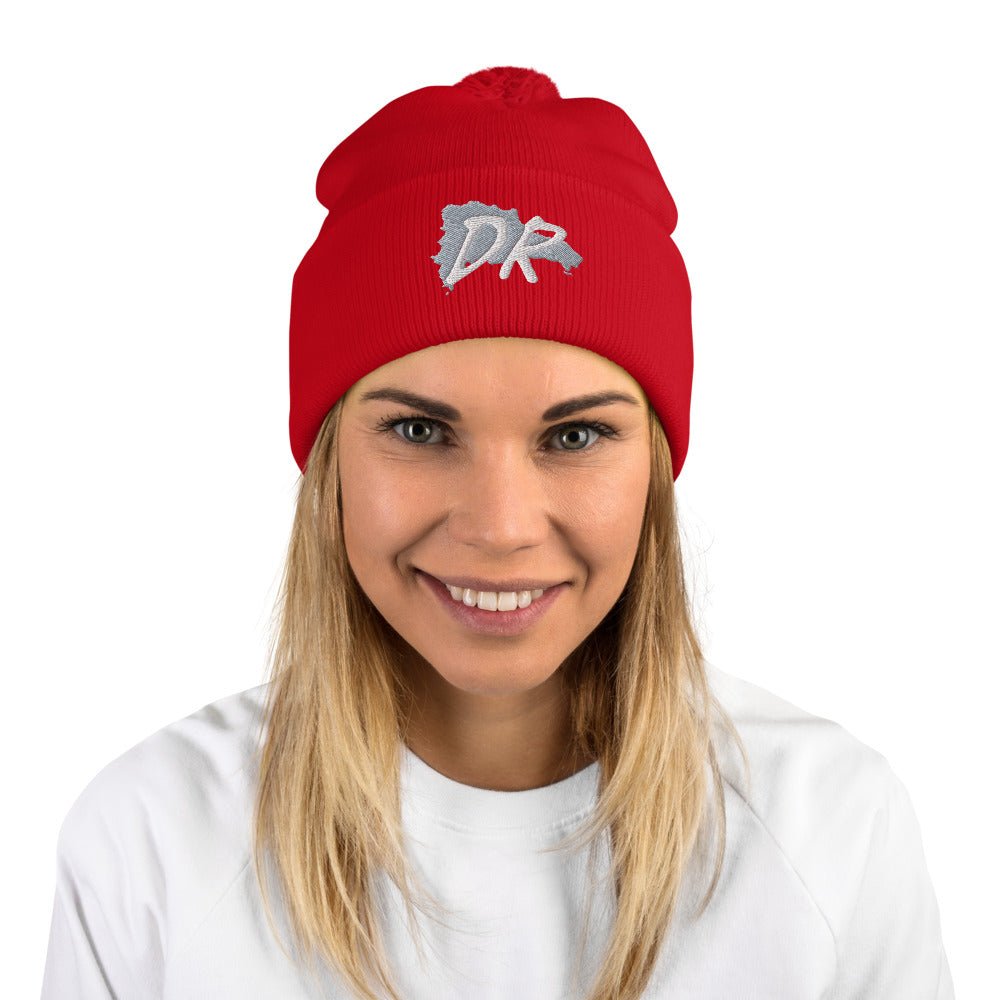 Dominican Republic Map Pom-Pom Beanie - Conscious Apparel Store