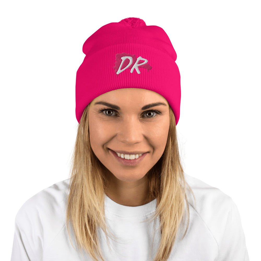 Dominican Republic Map Pom-Pom Beanie - Conscious Apparel Store