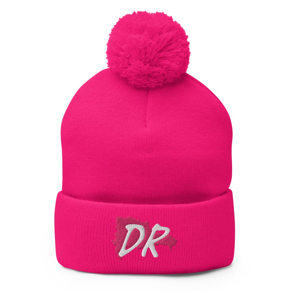 Dominican Republic Map Pom-Pom Beanie - Conscious Apparel Store