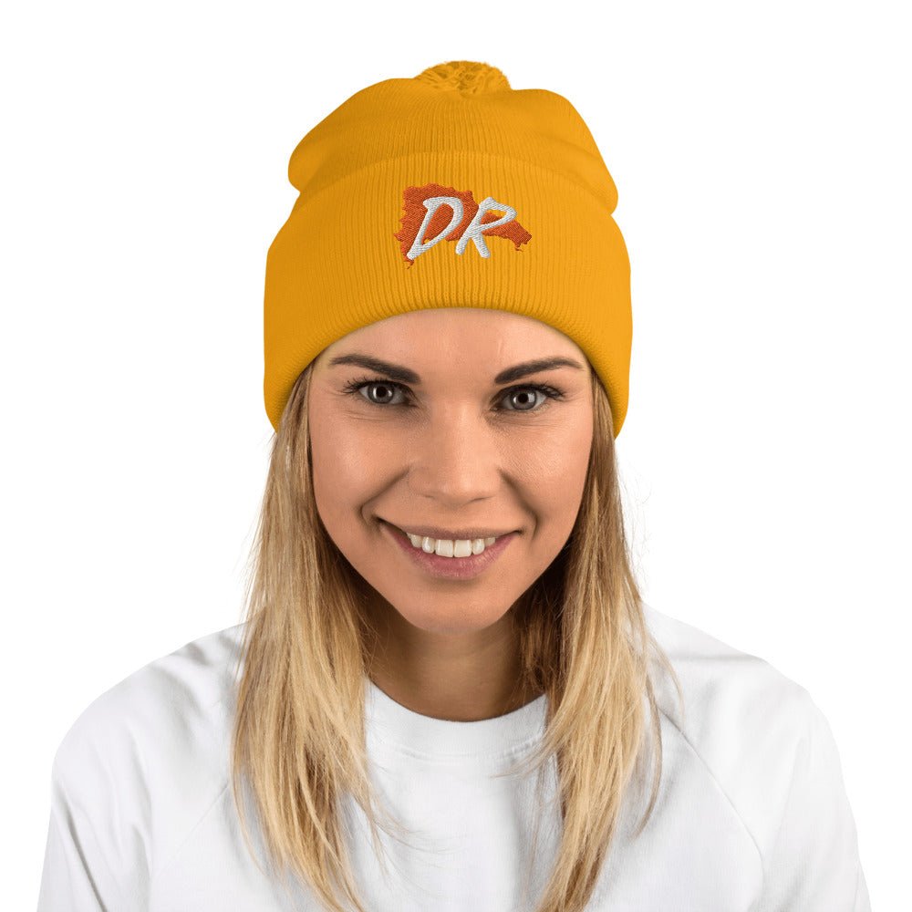 Dominican Republic Map Pom-Pom Beanie - Conscious Apparel Store