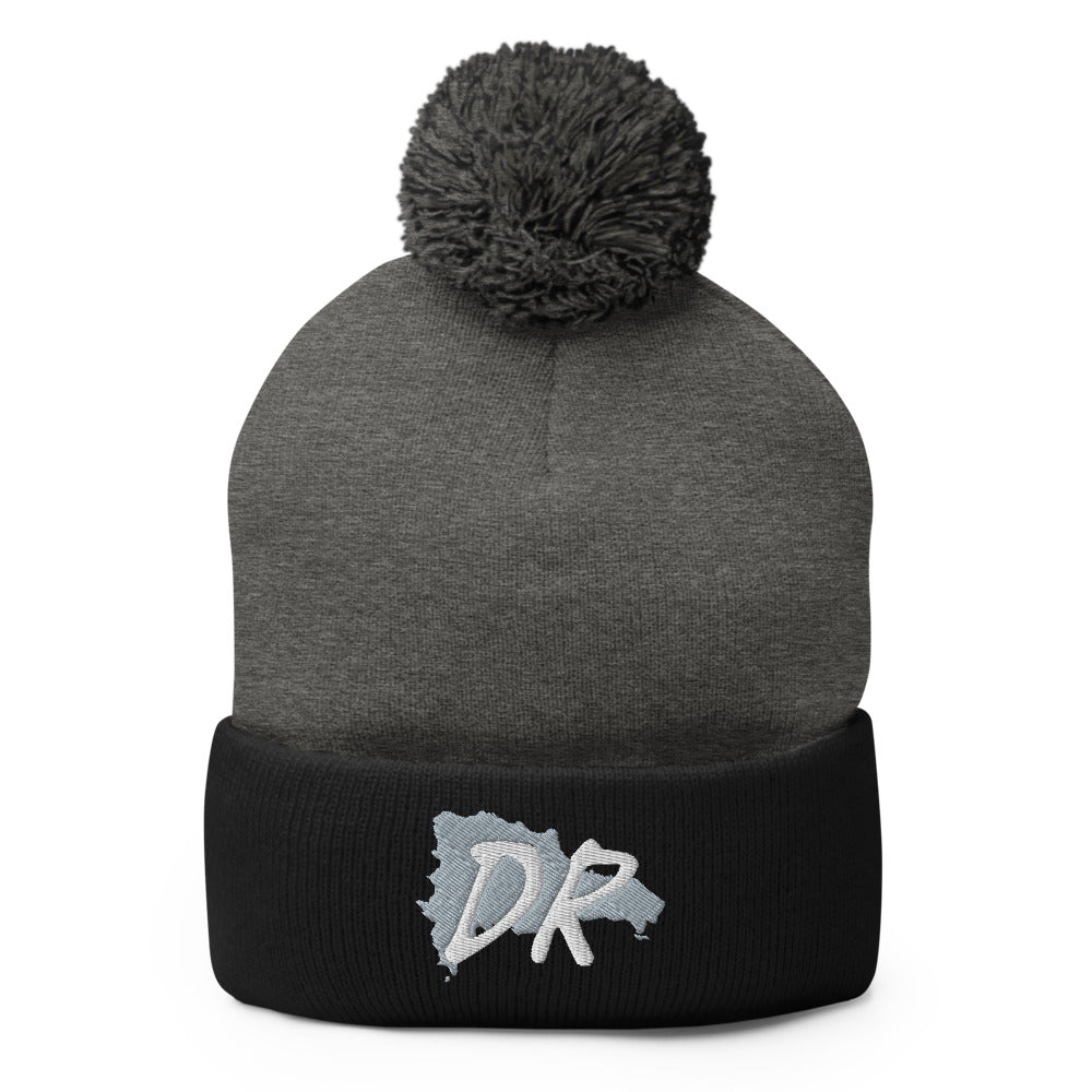 Dominican Republic Map Pom-Pom Beanie - Conscious Apparel Store