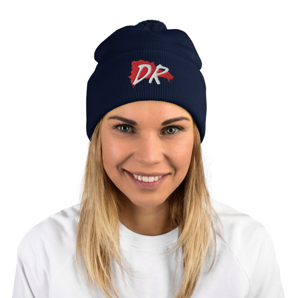 Dominican Republic Map Pom-Pom Beanie - Conscious Apparel Store