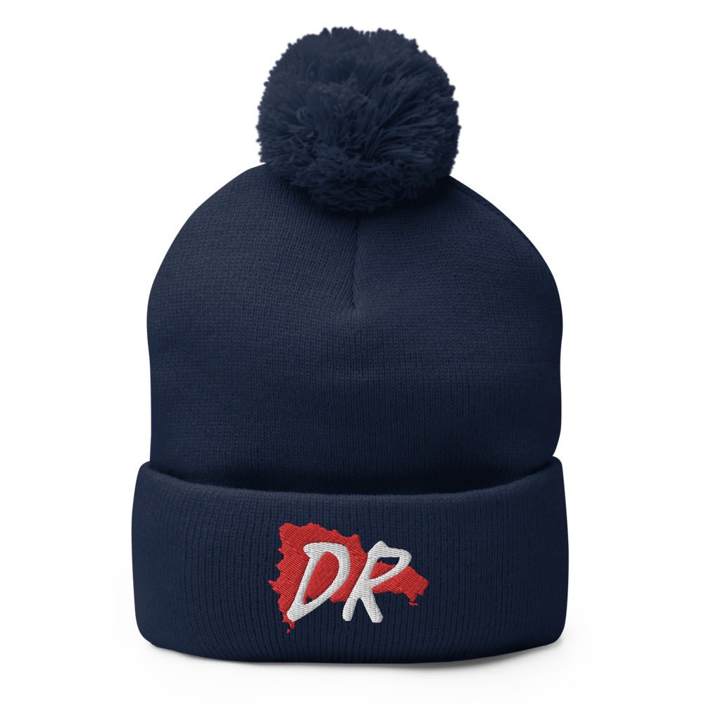 Dominican Republic Map Pom-Pom Beanie - Conscious Apparel Store