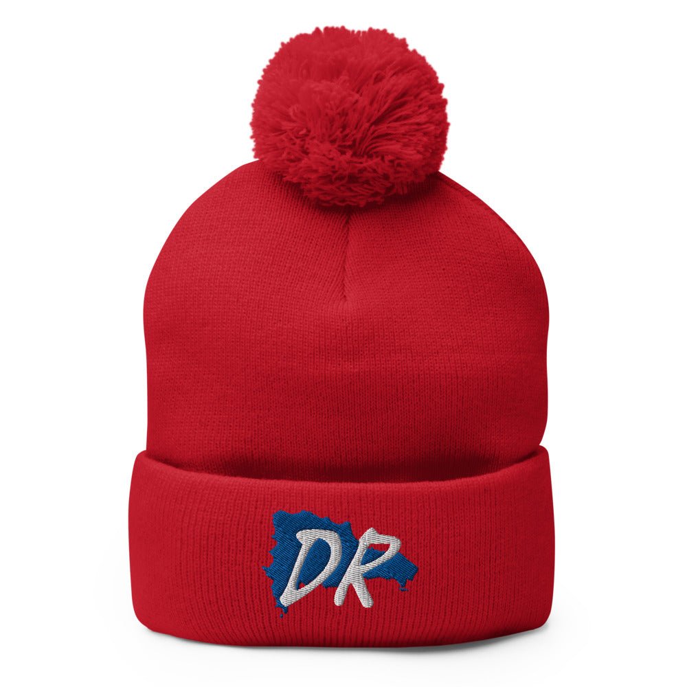 Dominican Republic Map Pom-Pom Beanie - Conscious Apparel Store