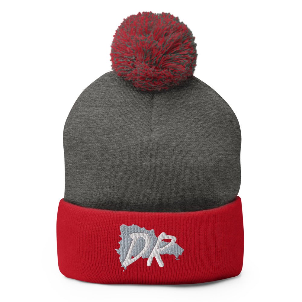 Dominican Republic Map Pom-Pom Beanie - Conscious Apparel Store