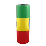 Ethiopia Flag 20oz Tall Skinny Tumbler with Lid and Straw - Conscious Apparel Store