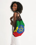 Ethiopia Flag Canvas Drawstring Bag - Conscious Apparel Store