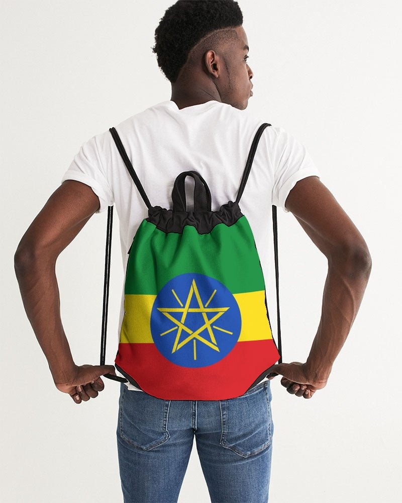 Ethiopia Flag Canvas Drawstring Bag - Conscious Apparel Store