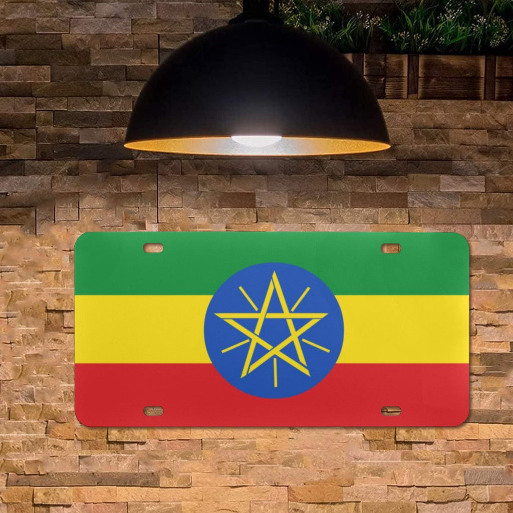 Ethiopia Flag Custom License Plate - Conscious Apparel Store