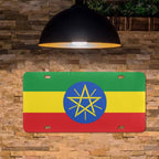Ethiopia Flag Custom License Plate - Conscious Apparel Store