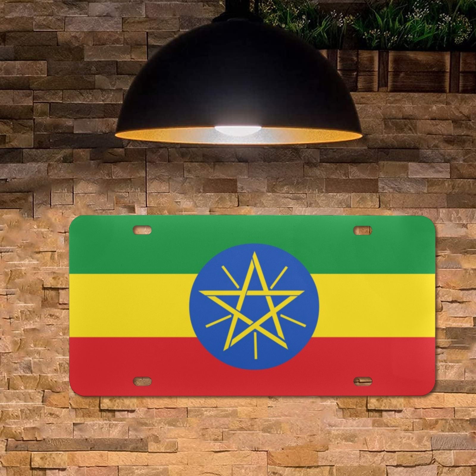Ethiopia Flag Custom License Plate - Conscious Apparel Store