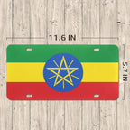 Ethiopia Flag Custom License Plate - Conscious Apparel Store