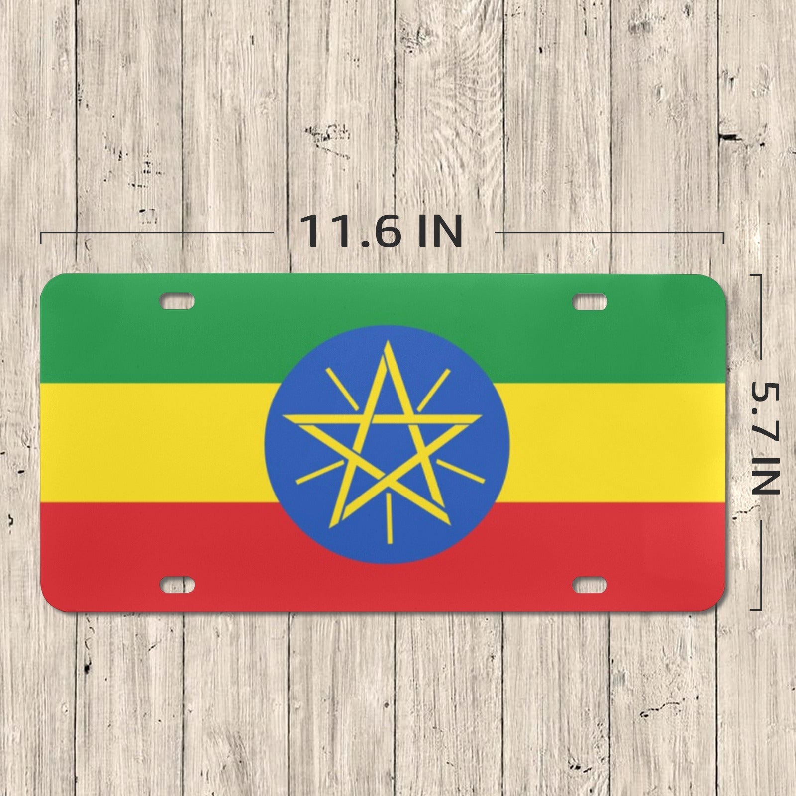 Ethiopia Flag Custom License Plate - Conscious Apparel Store