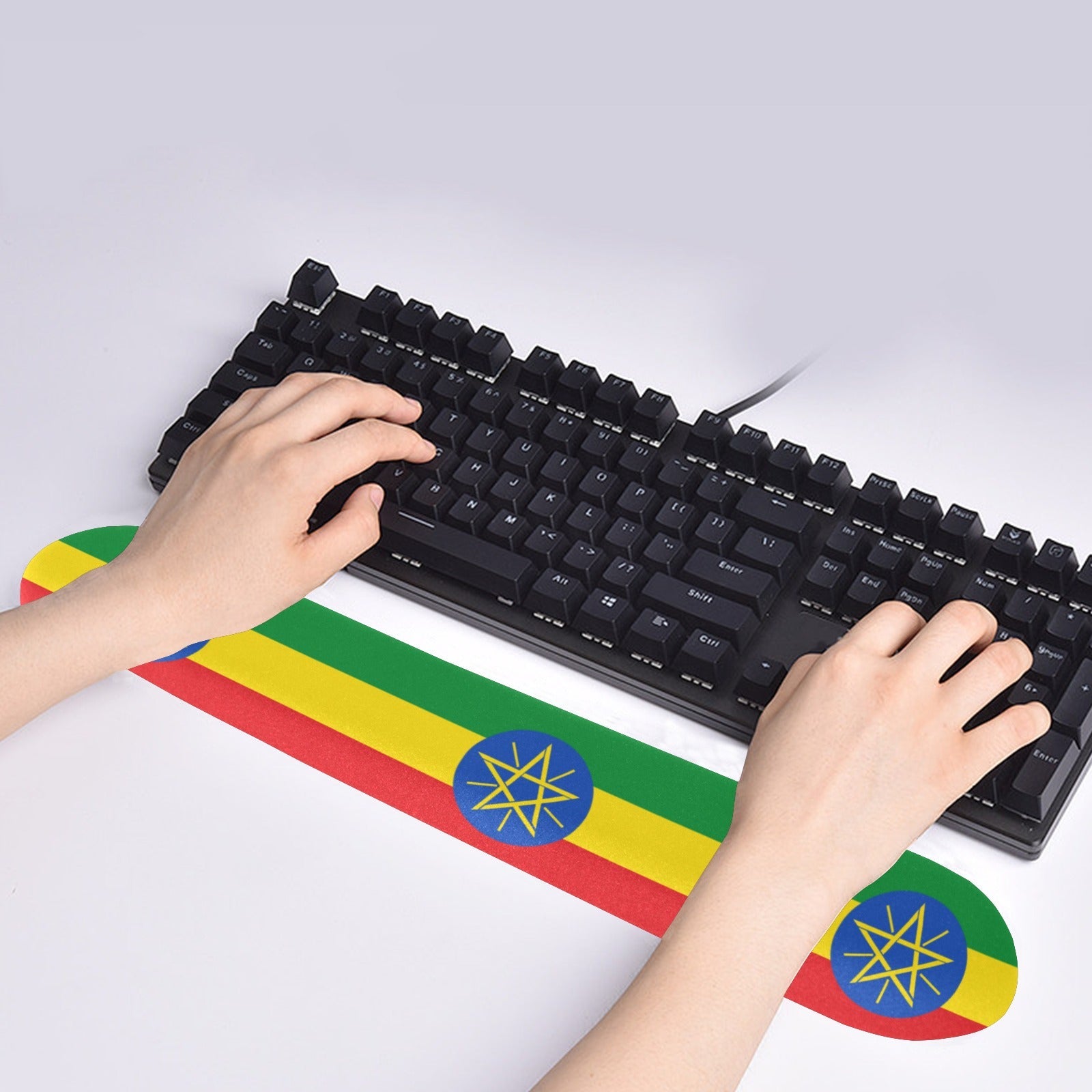Ethiopia Flag Keyboard Wrist Rest Pad - Conscious Apparel Store