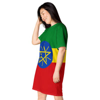 Ethiopia Flag T-shirt dress - Conscious Apparel Store
