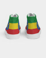 Ethiopia Flag Women's Hightop Canvas Shoe - Conscious Apparel Store