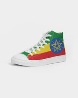 Ethiopia Flag Women's Hightop Canvas Shoe - Conscious Apparel Store