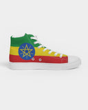 Ethiopia Flag Women's Hightop Canvas Shoe - Conscious Apparel Store