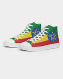 Ethiopia Flag Women's Hightop Canvas Shoe - Conscious Apparel Store