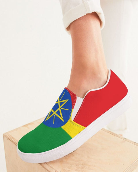 Ethiopia Flag Women's Slip-On Canvas Shoe - Conscious Apparel Store