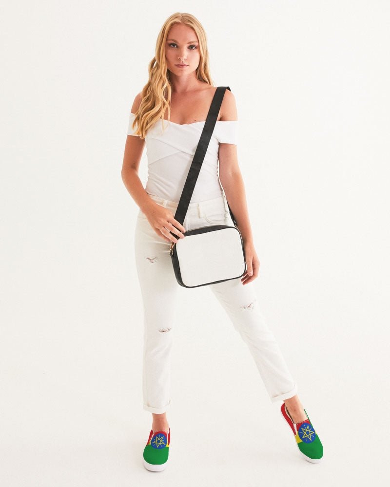 Ethiopia Flag Women's Slip-On Canvas Shoe - Conscious Apparel Store