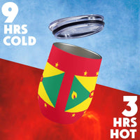 Grenada Flag 12oz Wine Tumbler - Conscious Apparel Store